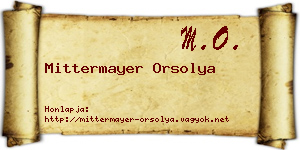 Mittermayer Orsolya névjegykártya